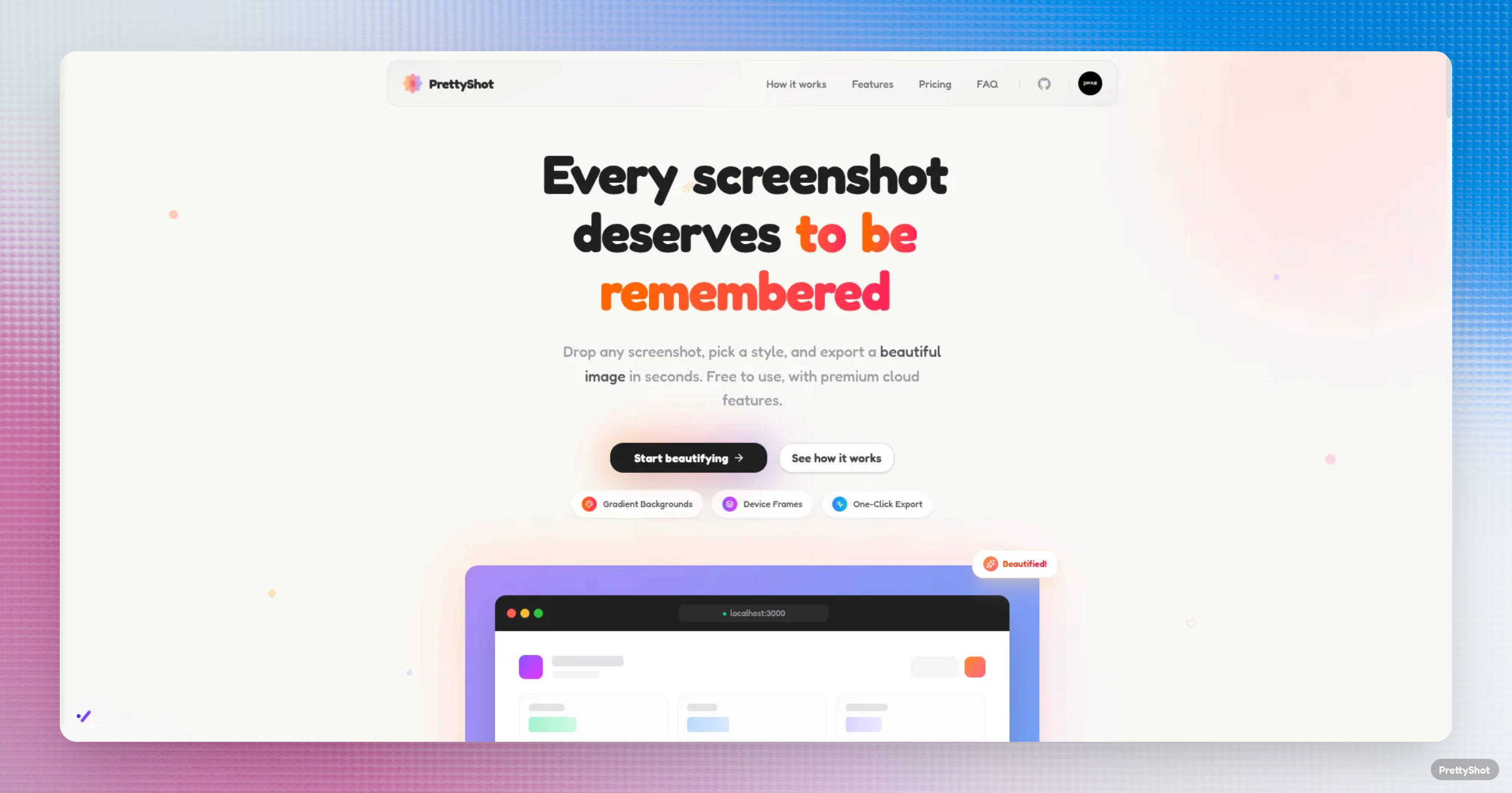 PrettyShot: una herramienta rápida para embellecer capturas de pantalla